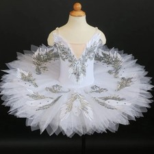 New Ballet Adult Kids White Ballet Pancake Party Dance Dress Girls Women