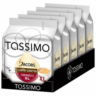 TASSIMO JACOBS Caffè Crema Classico XL,Kaffee, KAPSEL, Röstkaffee, 5x16 T-DISCS