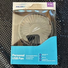 Polarwind Small Desk Fan USB Powered Portable Fan 3 Speeds Octopus Tripod Black
