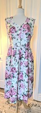 Vintage 90s Floral Button Front A-Line Dress L Grannycore Cottagecore