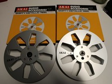 2x Akai R-77M-J Tonband Spule 18cm / 7" reel to reel Silver NEU