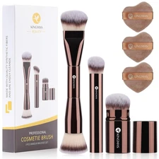 KINGMAS Makeup Brush Powder Puff Set, Foundation Concealer Contour Makeup Brushe