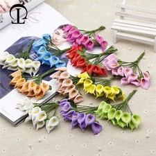 Artificial Flowers Calla Lily 12pcs Mini Fake Flower Bouquet Faux Lilies Kitchen