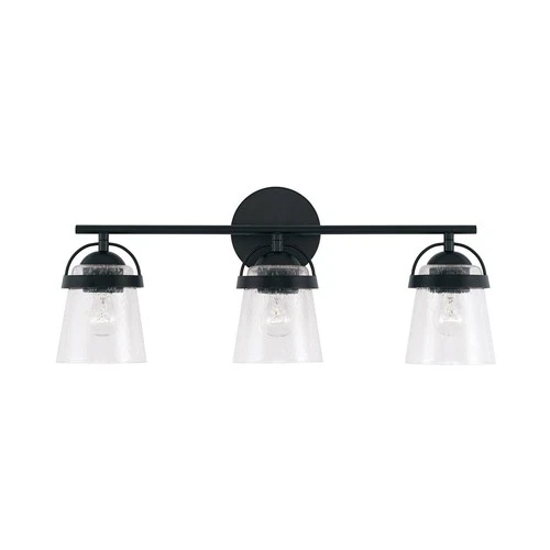 Capital Madison 23 1/4" Wide Matte Black 3-Light Bath Light - Picture 4 of 5