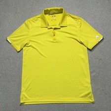 Adidas ClimaChill Polo Shirt Mens Medium Yellow Golf Performance Stretch