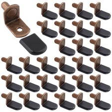 Biaungdo 30 Pcs Shelf Support Pegs, 1/4 Inch L-Shaped Clips Antique Bronze 