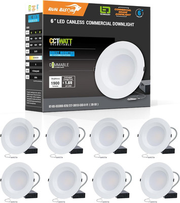 6'' LED Recessed Lighting 8PK, 12/16/20W, 3 Color Selectable, Dimmable