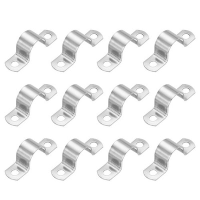 12Pcs 7/8'' (22mm) Rigid Pipe Strap 2 Hole U Bracket Thicken Conduit Tube Clamp