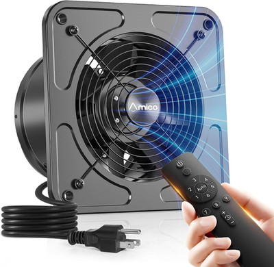 8 Inch Kitchen Exhaust Fan with Remote, 686 CFM High Airflow Extractor Fan, Ener