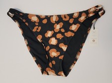 Women's Shade  Shore Low Coverage Cheeky Bikini Bottom Black/Caramel Size XL