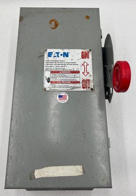 Eaton DH362FDK Safety Switch 60A 3P 600V Nema 12 Outdoor Enclosure Used