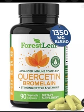 ForestLeaf - Quercetin 500mg - with Bromelain, Vitamin C 90 Tablets Exp 04/27
