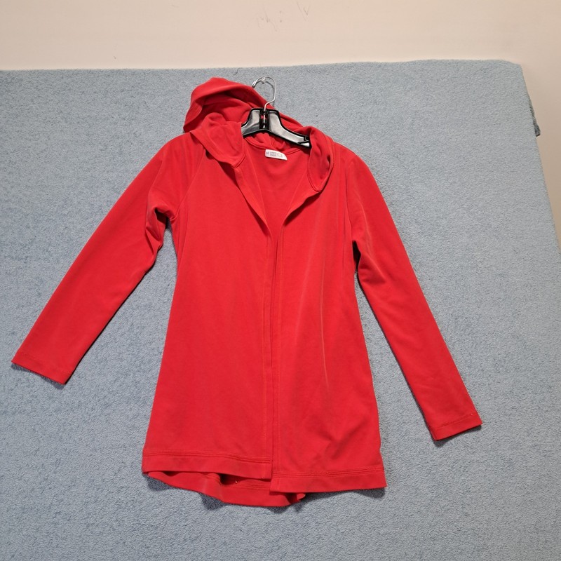 Coco Y Club Open Front Long Sleeve Hooded Jacket Womens Size Medium Red Outdoor