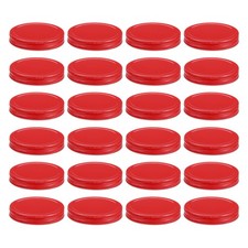 42Pcs Wide Mouth Mason Jar Lids 70mm with Seal and Leakproof Covers Caps Red