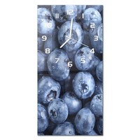 Hochwertige Wanduhr Aus Glas Im Hochformat Blaubeeren WeißE Zeiger 30X60 Cm