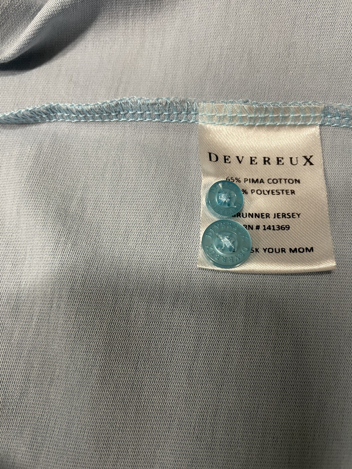 DEVEREUX Proper Threads Solid Blue Polo Size L - image 9