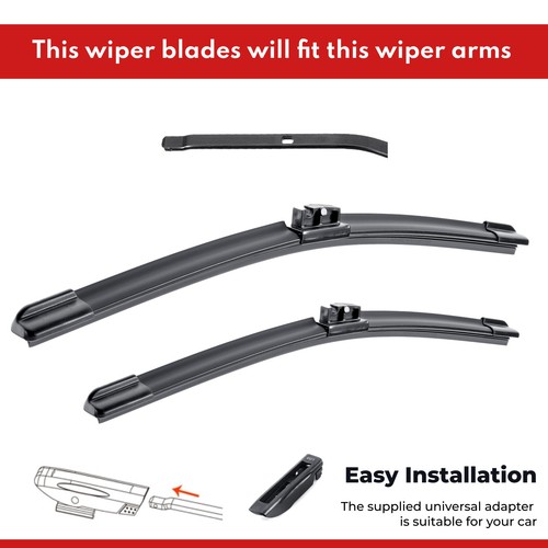 Wiper Blades for Mini Clubman R55 Facelift 2013 - 2014 Front Pair 18" + 19" Set - Picture 5 of 8