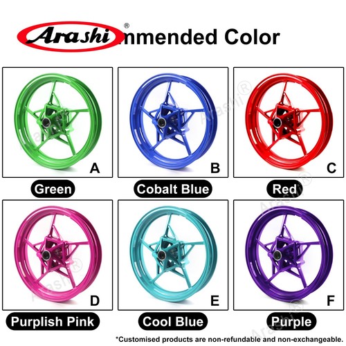 Arashi 17"x3" Gloss Black Front Wheel Rim For Kawasaki Ninja 500 Z500 2024 2025 - Picture 11 of 13
