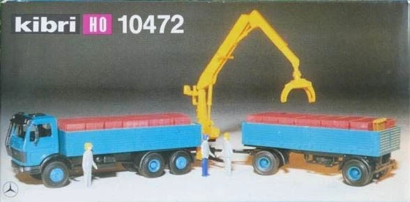 KIBRI 1:87 #10472  Mercedes Benz 2228 - truck+trailer w/crane-KIT - Immagine 2 di 2