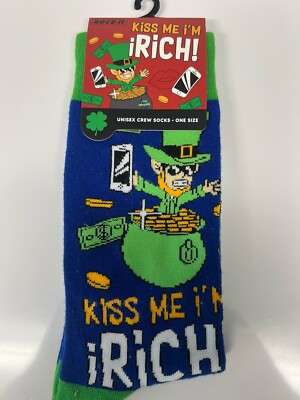WOW! KISS ME I'M RICH! Crew Socks by Rock-It (Size 6-12) & FAST FREE SHIP!