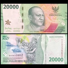 Indonesia 20000 Rupiah 2022 P 166 New UNC Banknote