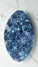 36"x24" Blue Oval Agate Console Bar Counter Top Dining Table Kitchen Slab Decors