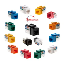 Keystone Jacks Cat5e Cat6 Punch Down Jack 45 Degree Network Connector LOT