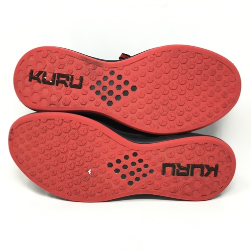 Kuru Flux Walking Shoes Sneakers Mens Size 9.5 Black Red Casual Comfort - 第 2/9 張圖片