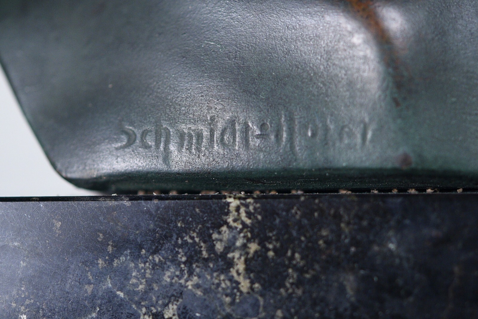 WWI GERMAN HEROIC BRONZE MARBLE BASE BUST SCULPTURE BY OTTO SCHMIDT-HOFER