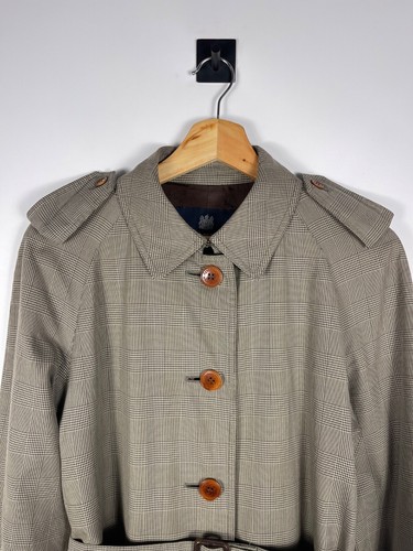 Aquascutum Women's Vintage Belted Trench Coat Check Pattern Jacket Size 10Reg - Picture 3 of 10