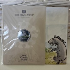 BRILLIANT UNCIRCULATED 2022 WINNIE THE POOH EEYORE 50P BU PACK COLOUR