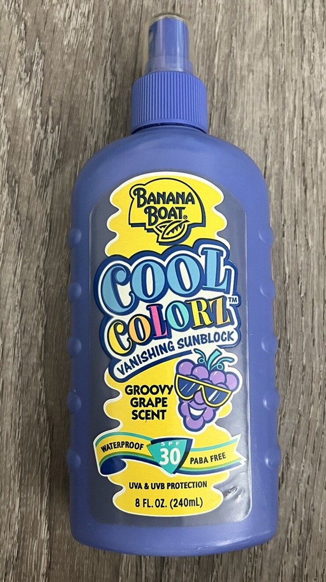 VTG Banana Boat Cool Colorz Kids Sunblock 80s Old Stock Movie Prop