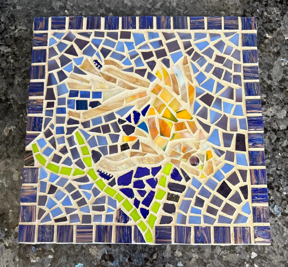 Azulejo de mosaico para peces arte decoración de pared escalón azulejo de baño para piscina HECHO A MANO Foto 3 de 3