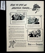 1943 Royal Typewriter Amateur Tinker Man Office Typing Vintage Print Ad 38054 thumbnail