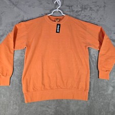 Only NY Premium Basics Crewneck Sweatshirt Made in USA Orange Small