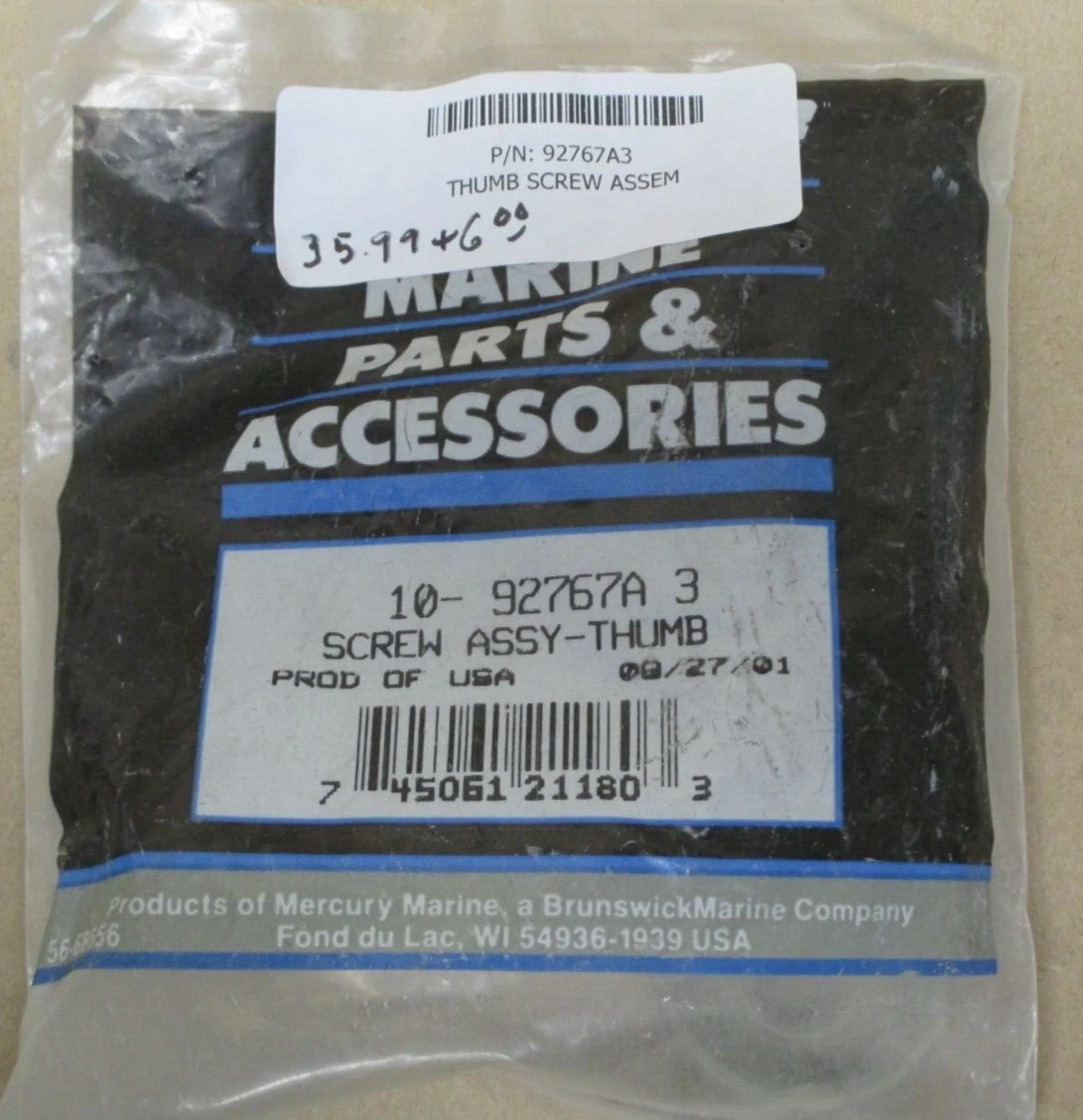 NEW OEM QUICKSILVER MERCURY SCREW ASSY - THUMB 10-92767A 3 | eBay