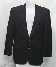 Valentino Uomo Men's Suit Blazer Jacket Long Sleeve 100 Virgin Wool Black Sz 41