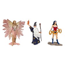 Schleich 3 Figuren Zauberer Fee Wonder Woman Spielfigur 