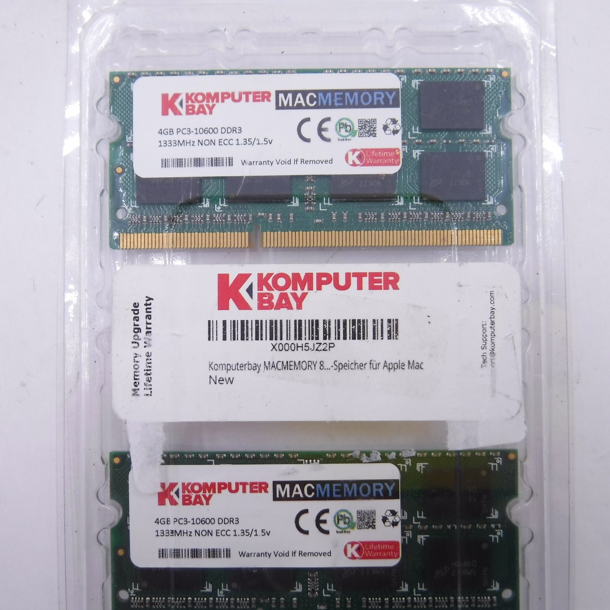 Komputerbay MACMEMORY 8GB (2x 4GB) DDR3 PC3-10600 1333MHz SODIMM