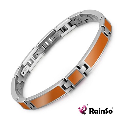 Rainso  Magnetfeldtherapie Armband Farbe Orange verstellbar mit einfachem 2 Clip System