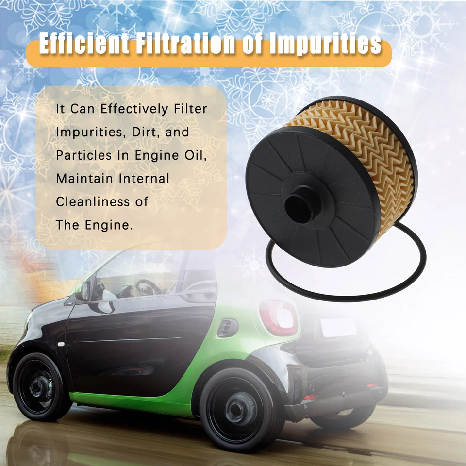 Elemento de filtro de aceite de motor apto para Smart Fortwo Coupé 2016-2017 0,9 L 2811800210 Foto 2 de 4