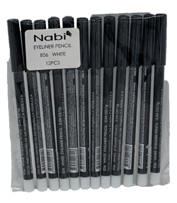 NABI EYELINER PENCIL, E06 WHITE, 0.04 OZ.  #12 PACK-FREE SHIPPING