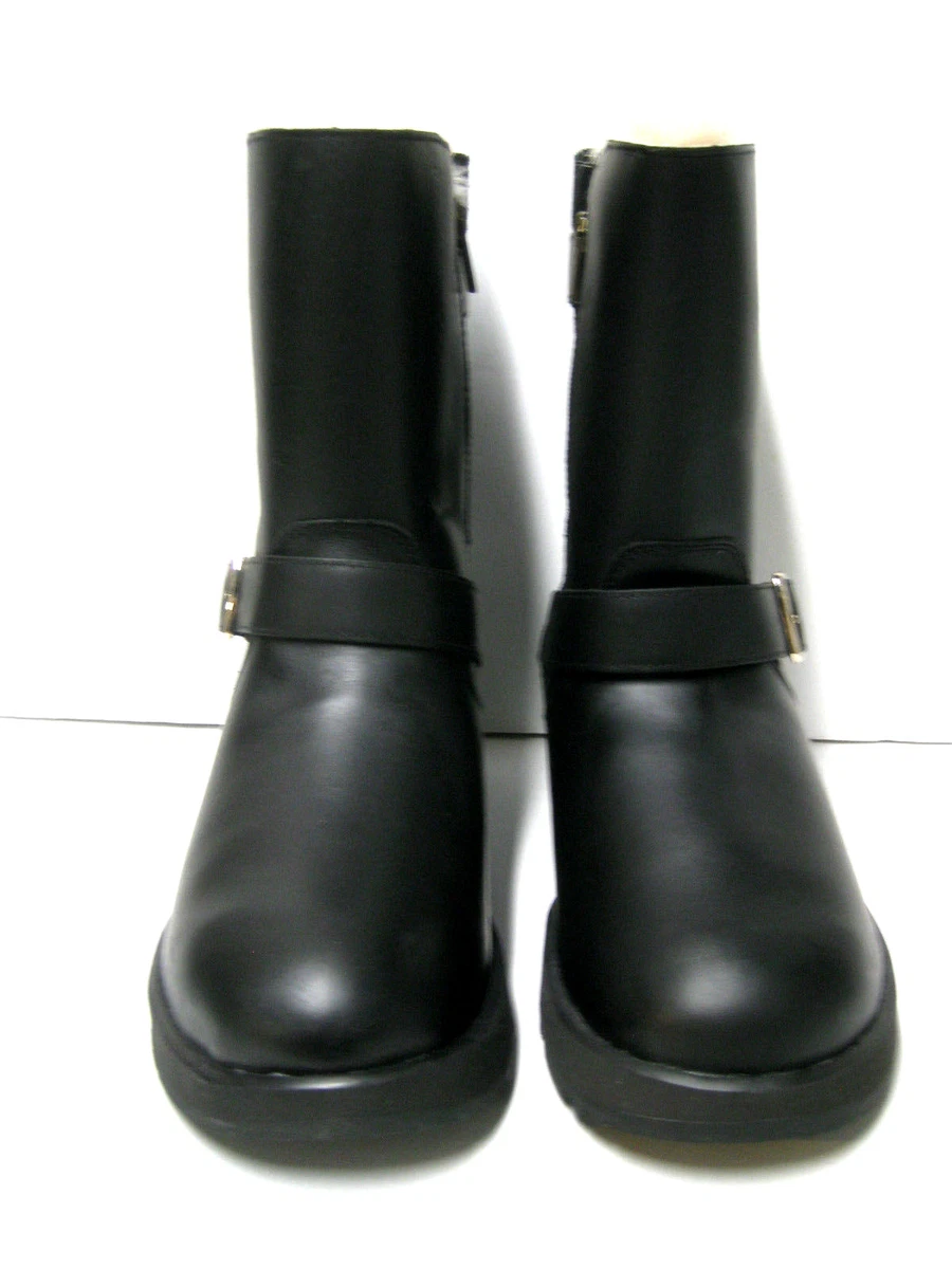 UGG BREIDA WOMEN BOOTS WATERPROOF LEATHER BLACK US 8.5 UK 7 EU