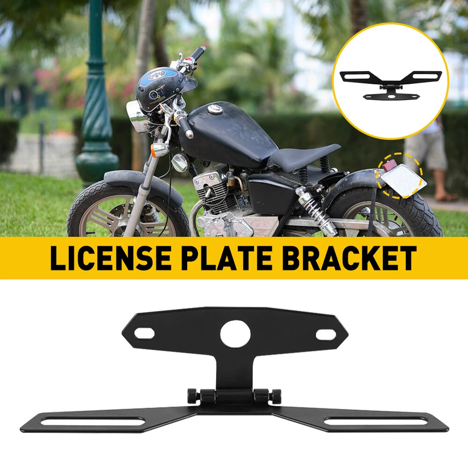 Black License Plate Bracket Tag Holder Dirt Bike Motorcycle US Universal - Imagem 4 de 4
