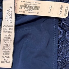 NWT VICTORIA'S SECRET Dream Angels String Bikini Sz S-M-L-XL Blue Silky Lace
