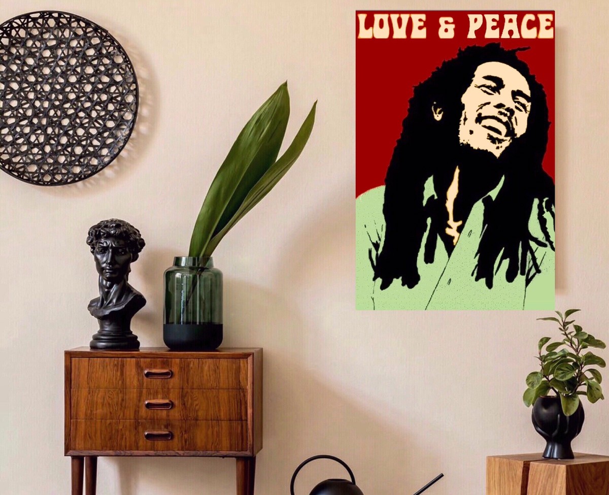 Love And Peace Theme Bob Marley Wailers Nice Colorful Poster