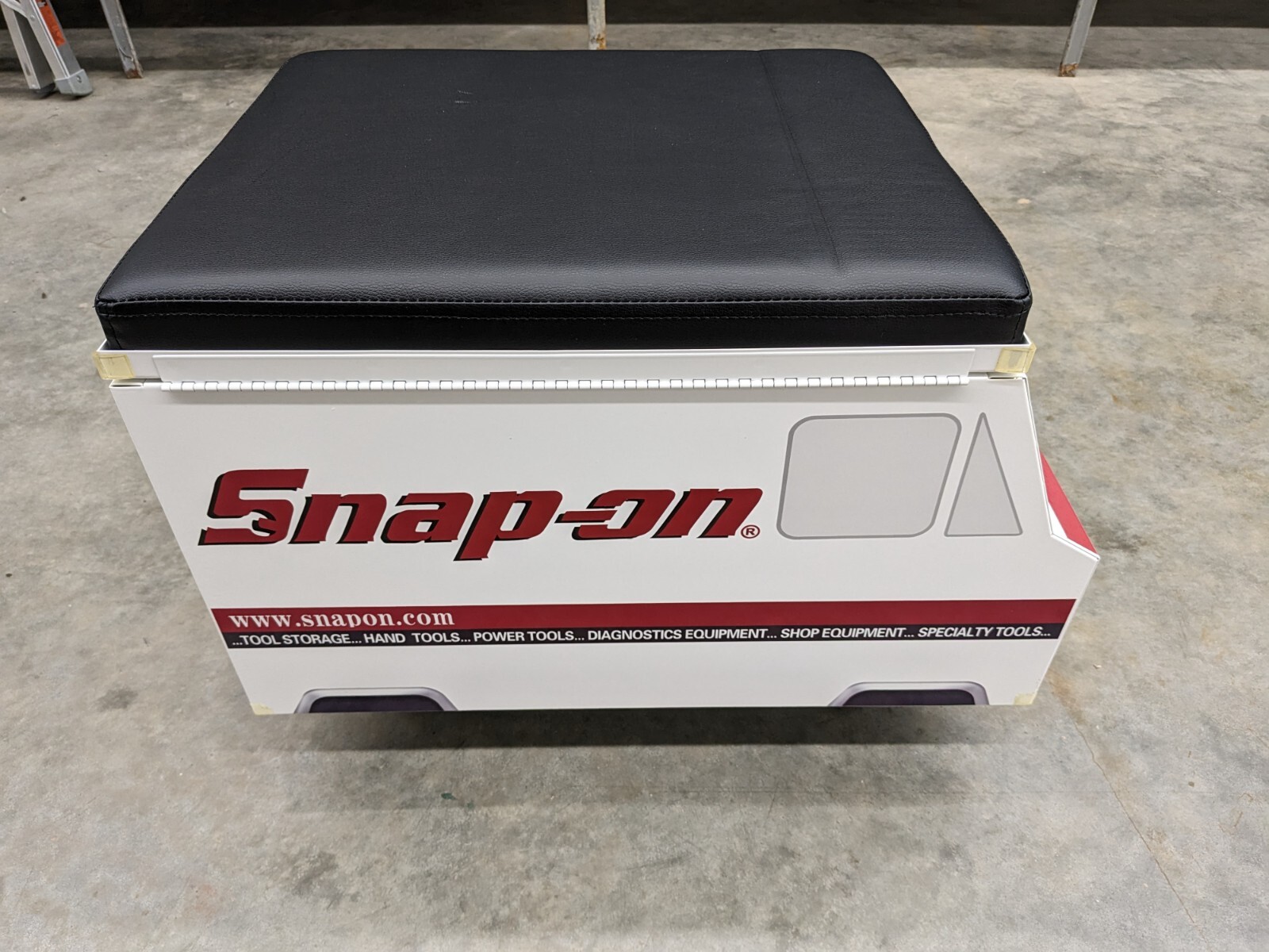 SnapOn Tool Van Truck Mechanic Seat Rolling Creeper Flip Open Lid eBay