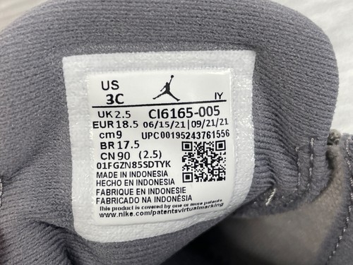 Nike Jordan 11, Cool Grey Crib Booties, Sz 2.5 UK, 3C, EU 18.5 Baby , CI6165-005 - Picture 3 of 11