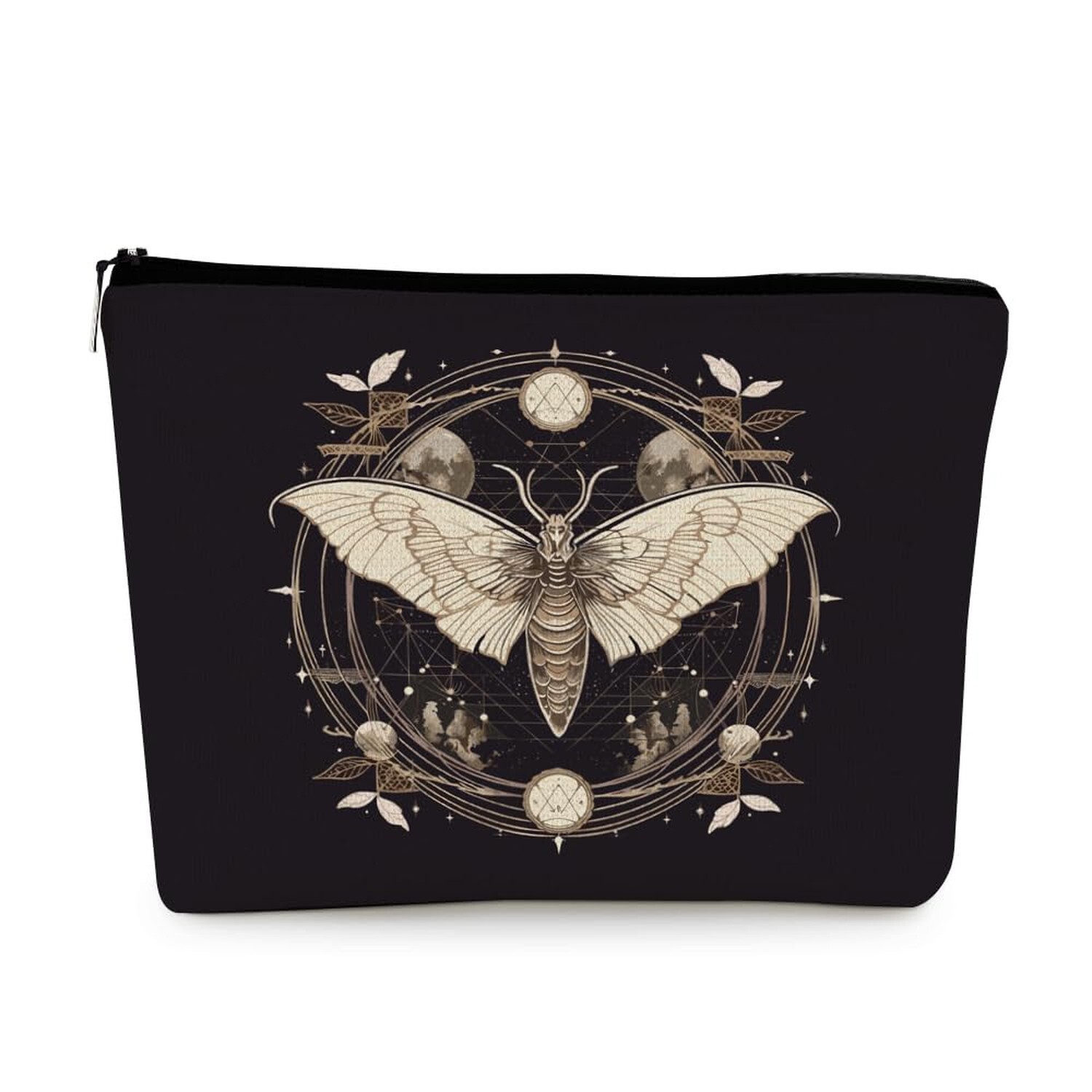 EXUQO Gothic Moth Tarot Black Cosmetic Bag Goth Gift for Girls