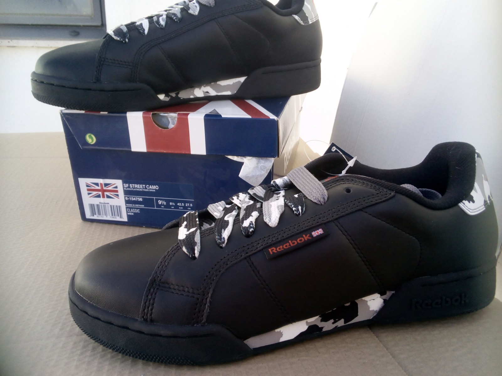 RETRO VTG REEBOK SF STREET CAMO SZ 9,5 (42,5) BLACK & CAMO EDITION RETRO VTG REEBOK SF STREET CAMO SZ 9,5 (42,5) BLACK & CAMO EDITION